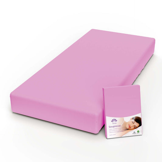 Lotus Jersey Fitted Sheet Souplesse Pink - JFS-1011