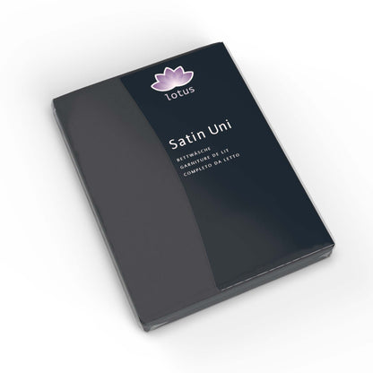 Lotus bed linen Satin uni Graphit