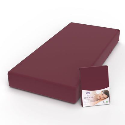 Lotus Jersey Fitted Sheet Souplesse Bordeaux - JFS-1070