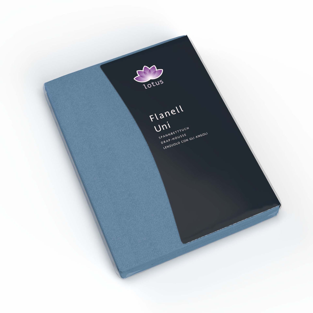 Lotus flannel fitted sheet  Blau - FF8-1068