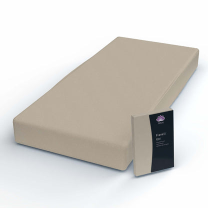 Lotus flannel fitted sheet  Taupe - FF8-1085