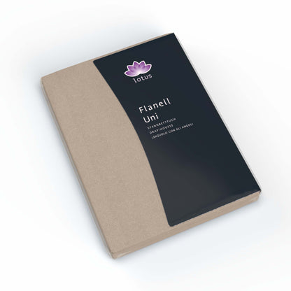 Lotus flannel fitted sheet  Taupe - FF8-1085