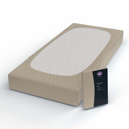 Lotus flannel fitted sheet  Taupe - FF8-1085