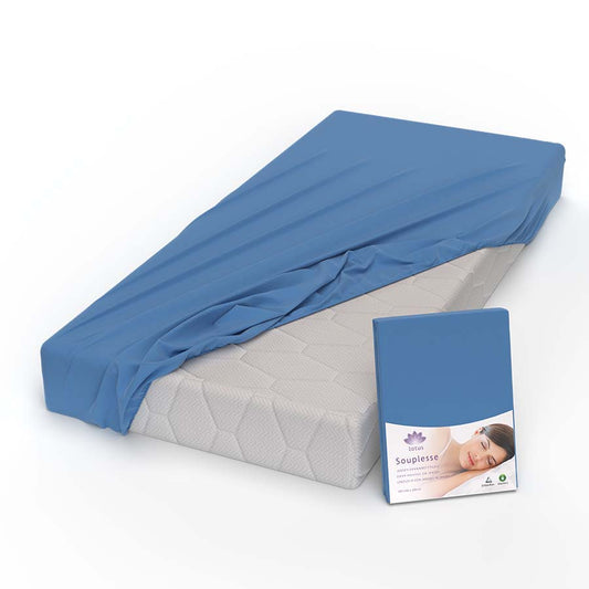 Lotus Jersey Fitted Sheet Souplesse Ozean - JFS-1044