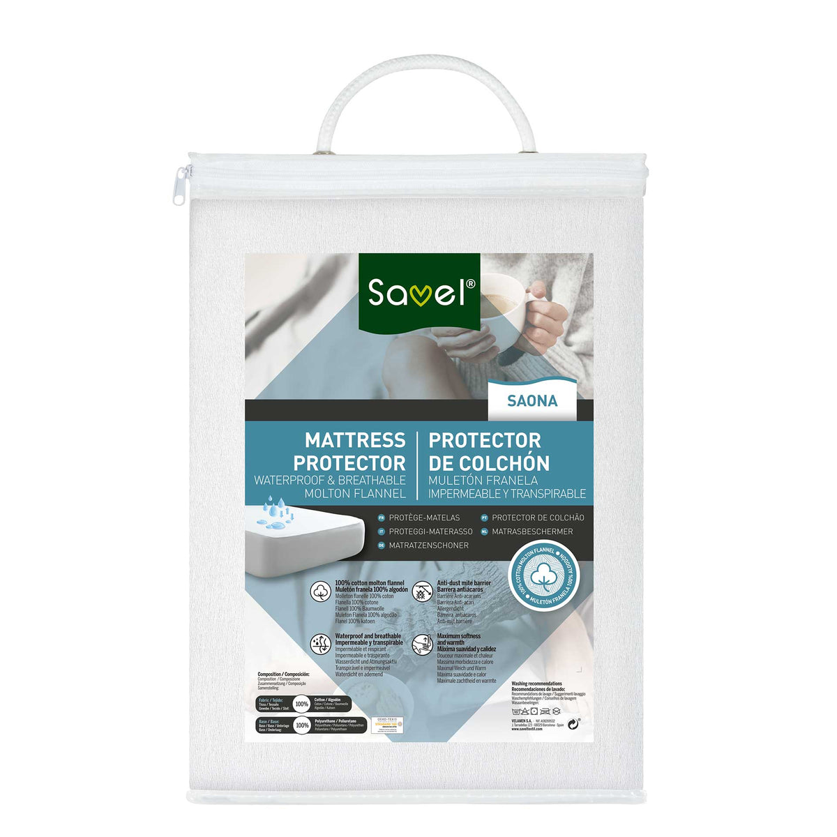 Savel mattress protector Saona flannel waterproof - SA-SAON-09/20