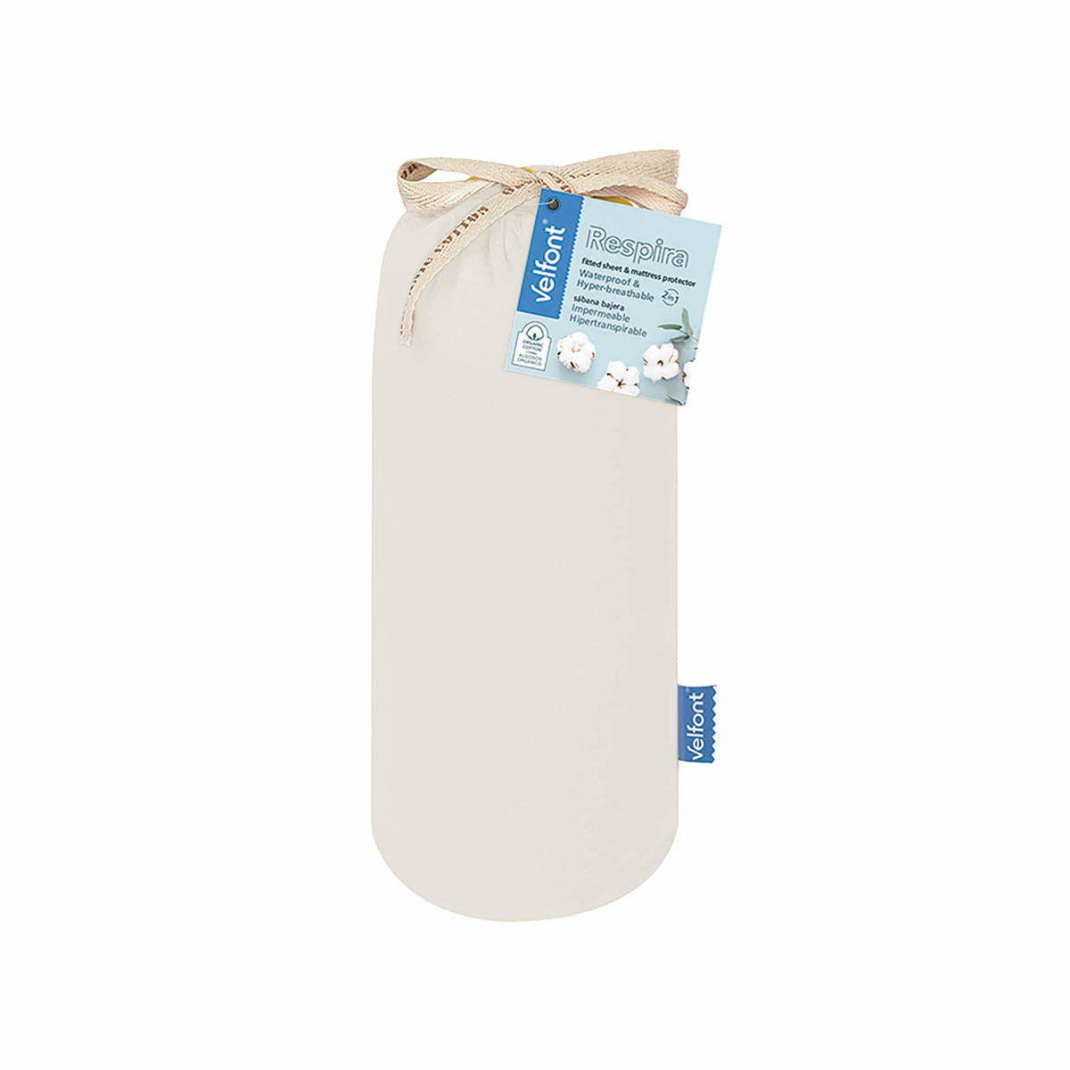 Velfont fitted sheet waterproof Respira creme - VF-RESP-0894