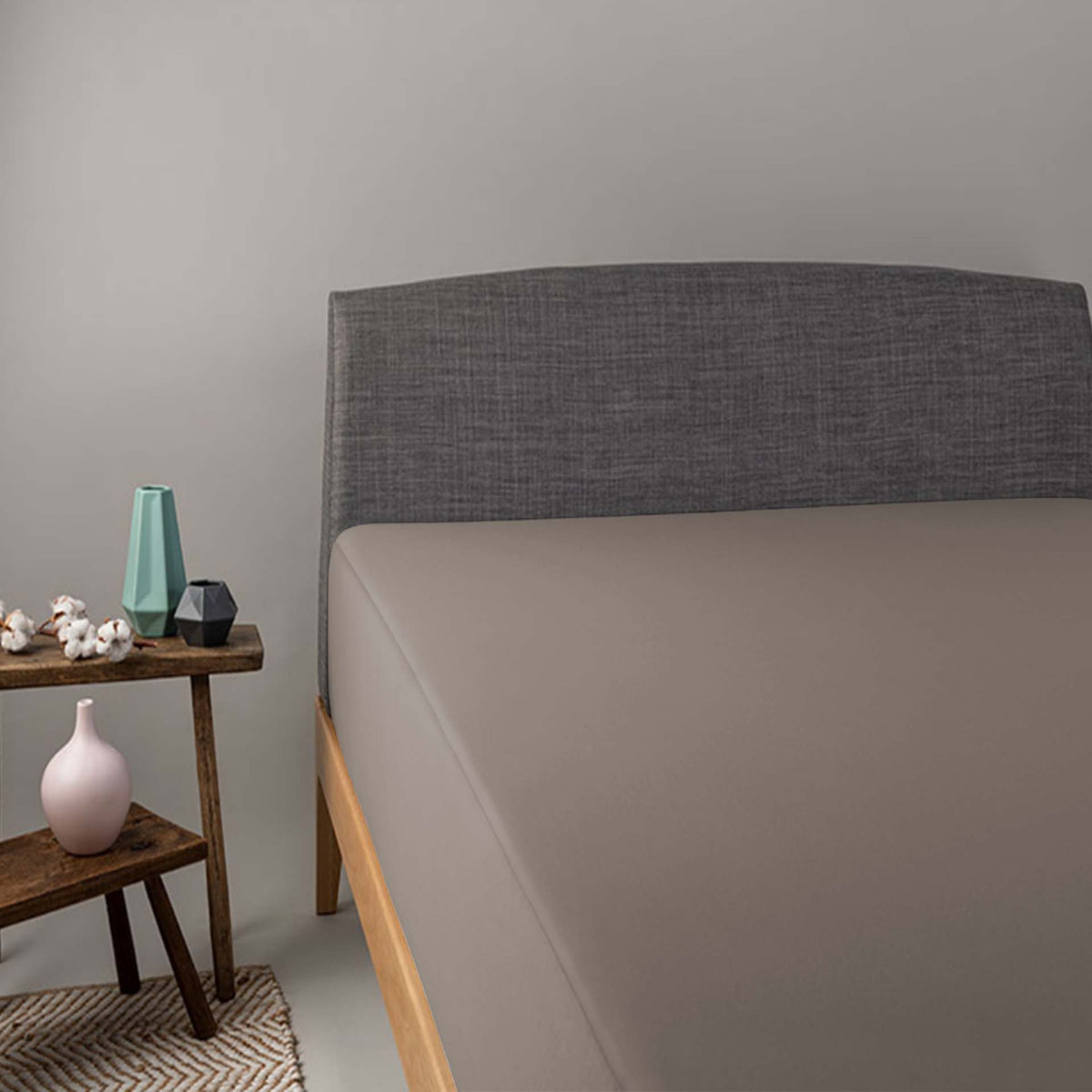 Velfont fitted sheet waterproof Respira Taupe - VF-RESP-0872