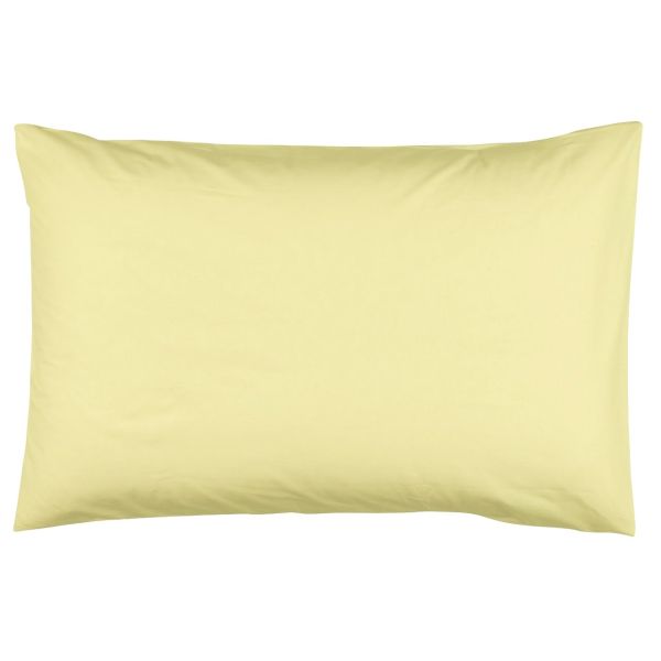 dilios ranforce pillowcase x yellow - Einfarbiger Kissenbezug HELLGELB 50/70, 100 % Baumwolle Ranfors - A2Z Home