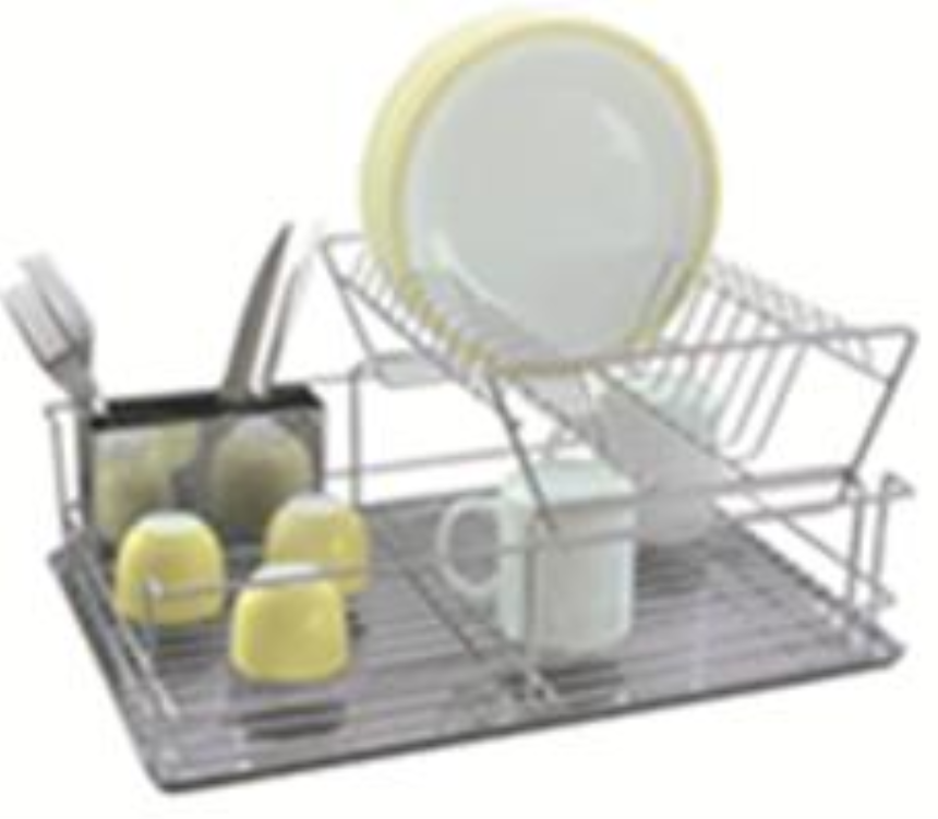 Abtropfgestell mit Auffangtablett für Geschirr Edelstahl 47x33x22.5cm - A2Z Home