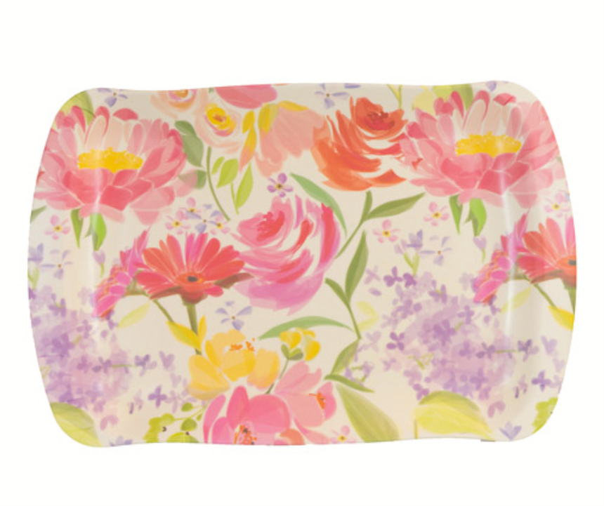 Tablett 43x28x2cm aus Bambusfiber gemustert - A2Z Home