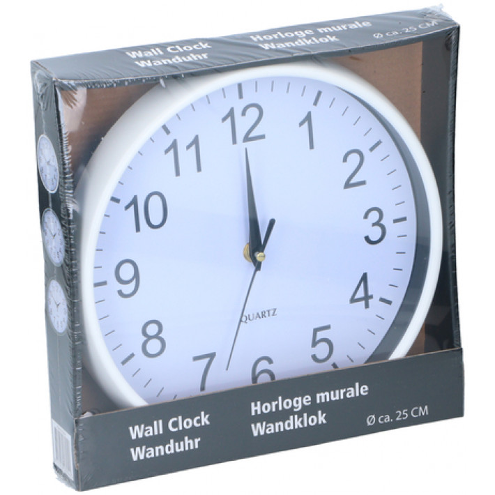 ps - Wanduhr 25x3cm 3ass clr PP - A2Z Home