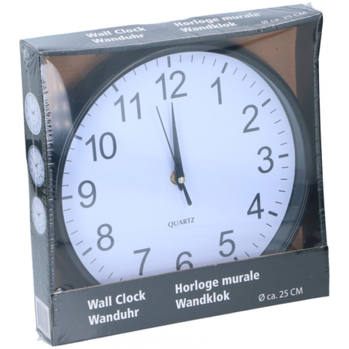 ps - Wanduhr 25x3cm 3ass clr PP - A2Z Home