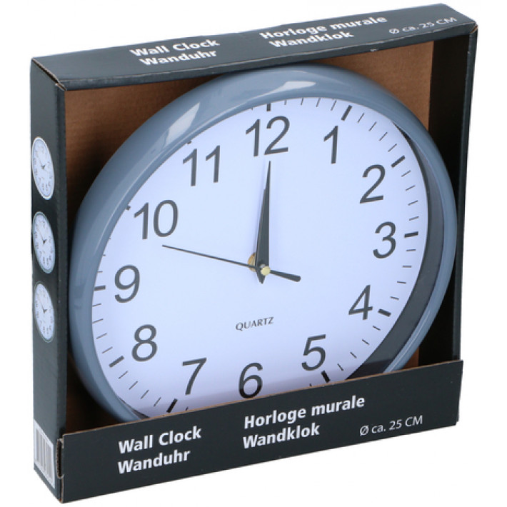 ps - Wanduhr 25x3cm 3ass clr PP - A2Z Home