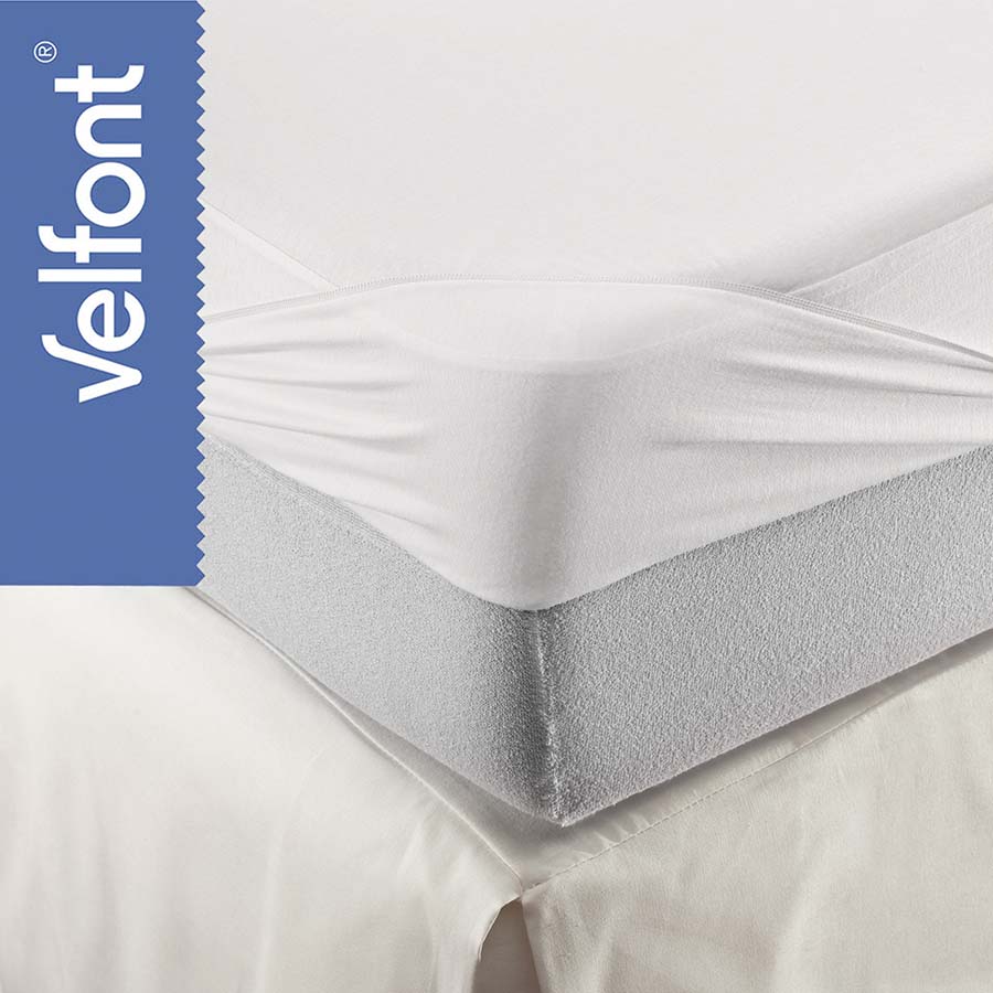 respira white weiss quqdratisch - Velfont Respira Spannbetttuch wasserundurchlässig - A2Z Home