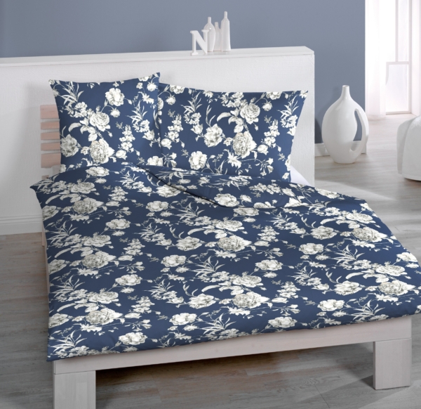 satin kwiat allover kd x - Satin Bettwäsche Kwiat Allover - A2Z Home