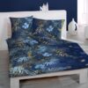 palm leaves chh cut x x - Satin Bettwäsche Palm, abgepasste Kissen - A2Z Home