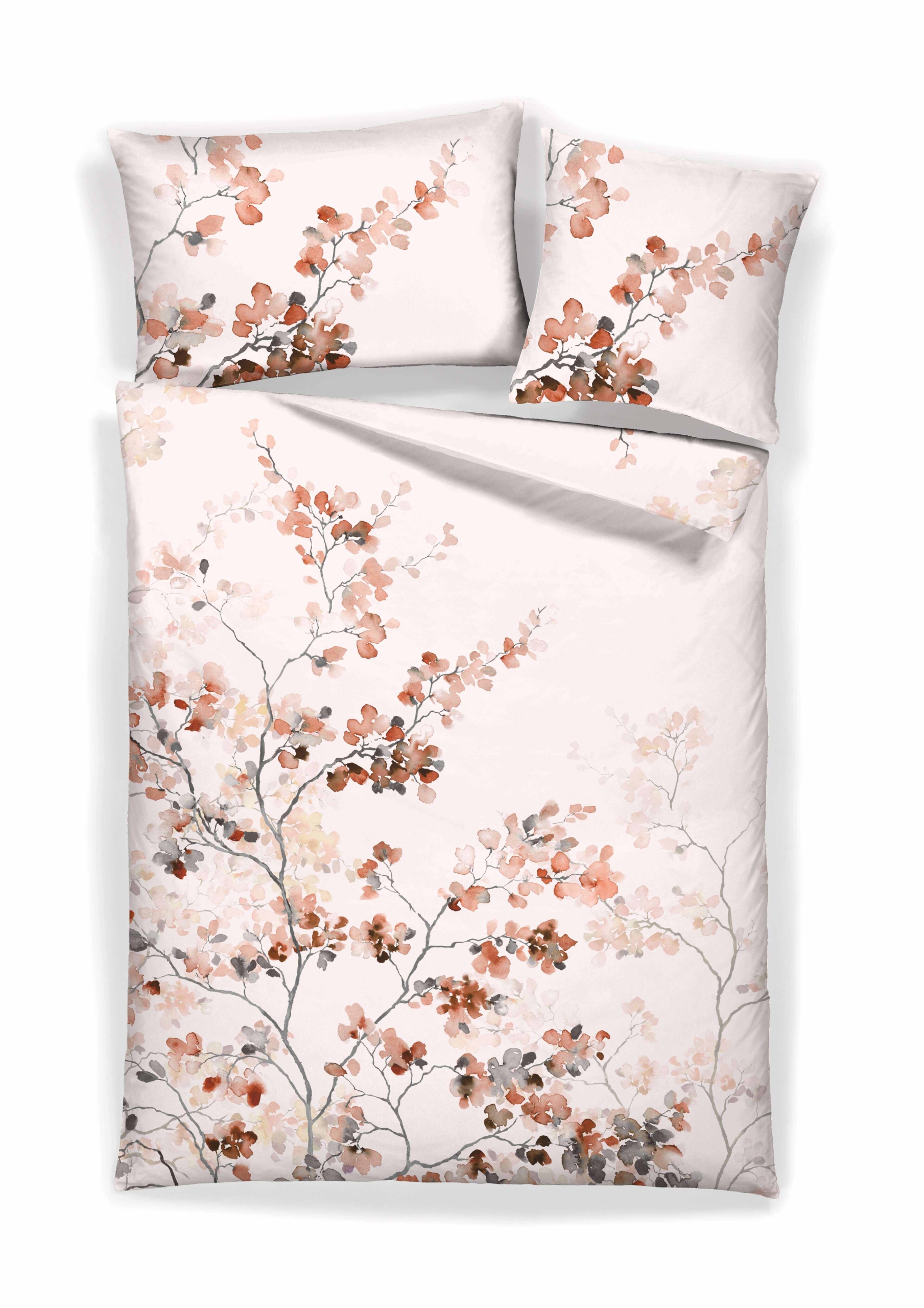 pansy digital scaled - Satin Bettwäsche TC300 Pansey, abgepasste Kissen - A2Z Home