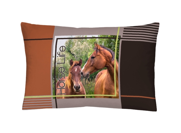 pferd abgepasste kissen horse life x x - Renforcé Bettwäsche Pferd, abgepasste Kissen - A2Z Home