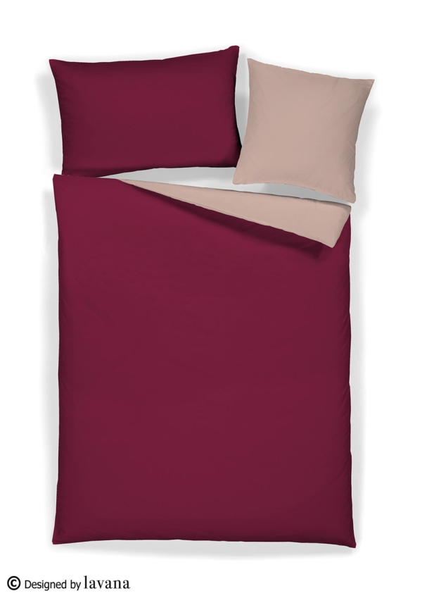satin uni wende bordo cappuccino sw x - Satin uni Wende Bettwäsche - A2Z Home