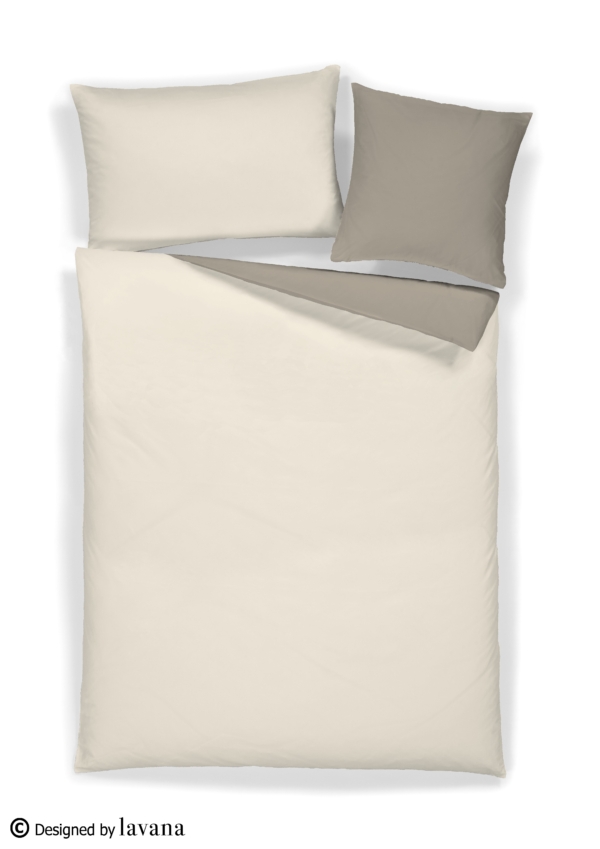 satin uni wende puder taupe sw x - Satin uni Wende Bettwäsche - A2Z Home