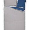 satin uni wende silber marine sw x - Satin uni Wende Bettwäsche - A2Z Home