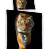 tiger digital - Satin Bettwäsche Tiger, abgepasste Kissen - A2Z Home