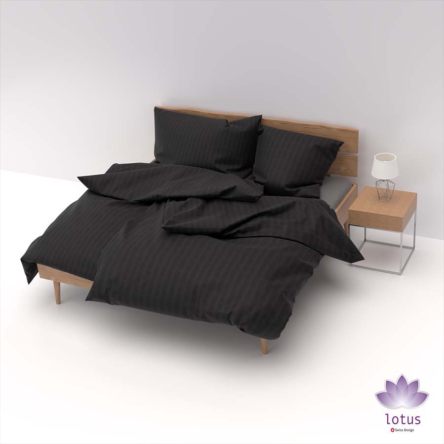 bw un k - Lotus Bettwäsche Satin Seersucker uni - A2Z Home
