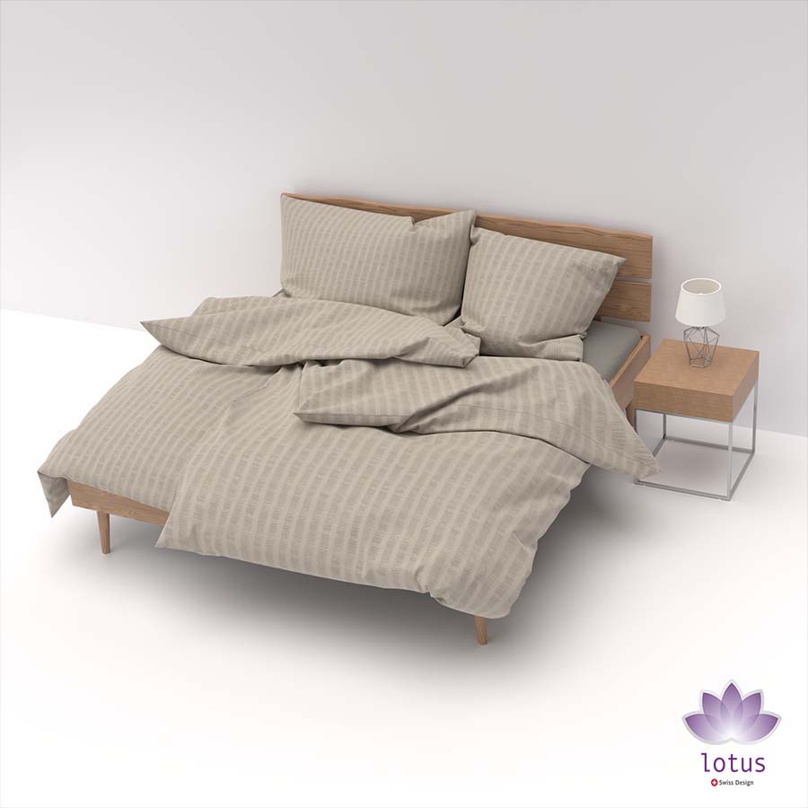 bw un d - Lotus Bettwäsche Satin Seersucker uni - A2Z Home