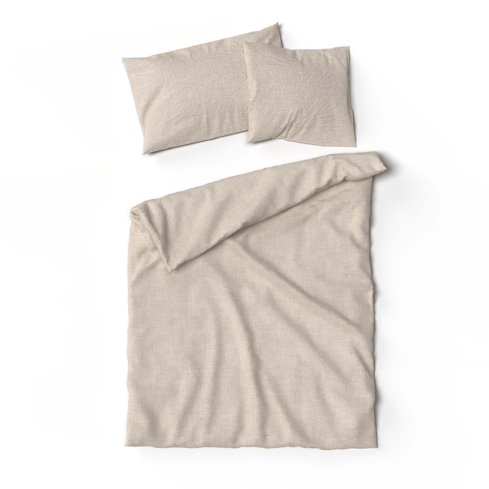bettwaesche lotus leinen sand ansicht oben e - Lotus Bettwäsche Leinen uni - A2Z Home