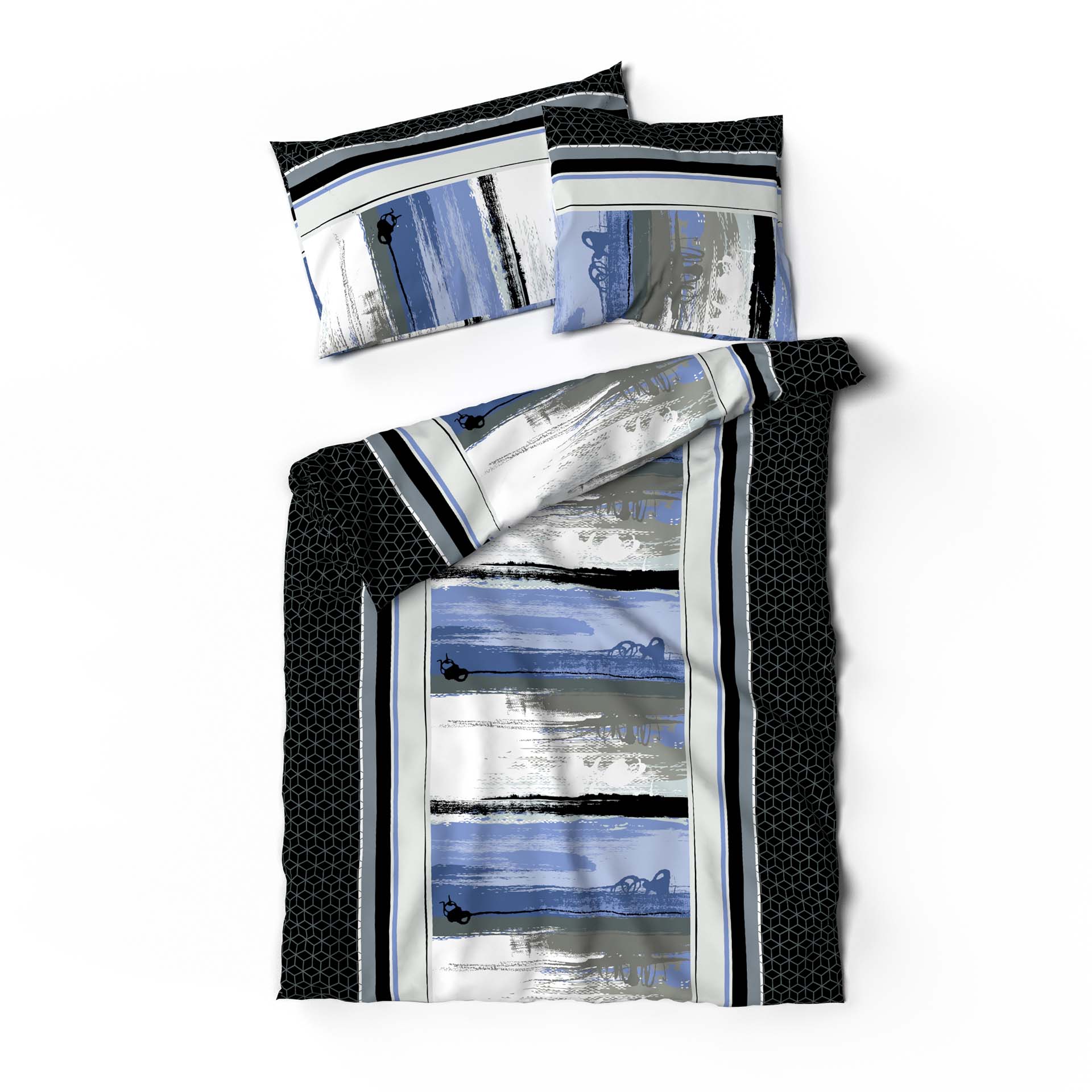 bettwaesche renforce atlas blau b - Lotus Bettwäsche Renforcé Atlas blau - A2Z Home