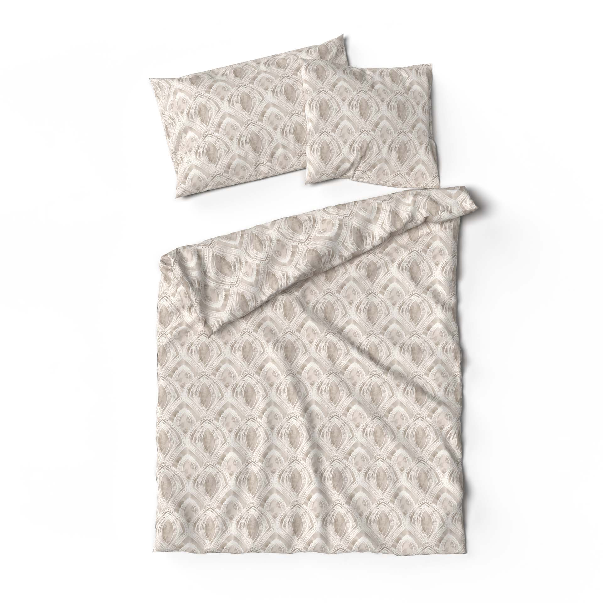 lotus feinsatin sable von oben d - Lotus Bettwäsche Feinsatin Boutique Sable - A2Z Home