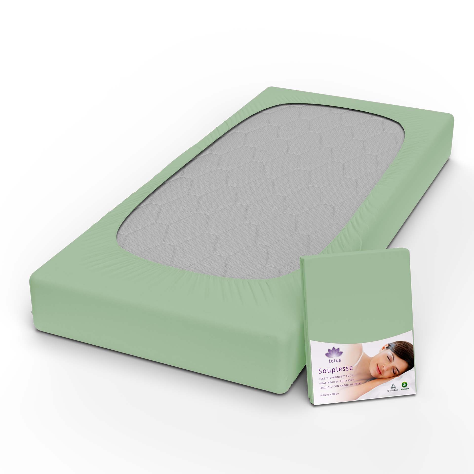 lotus fix souplesse jersey aloe fix auf kopf mit verpackung kamera - Lotus Jersey Fixleintuch Souplesse - A2Z Home