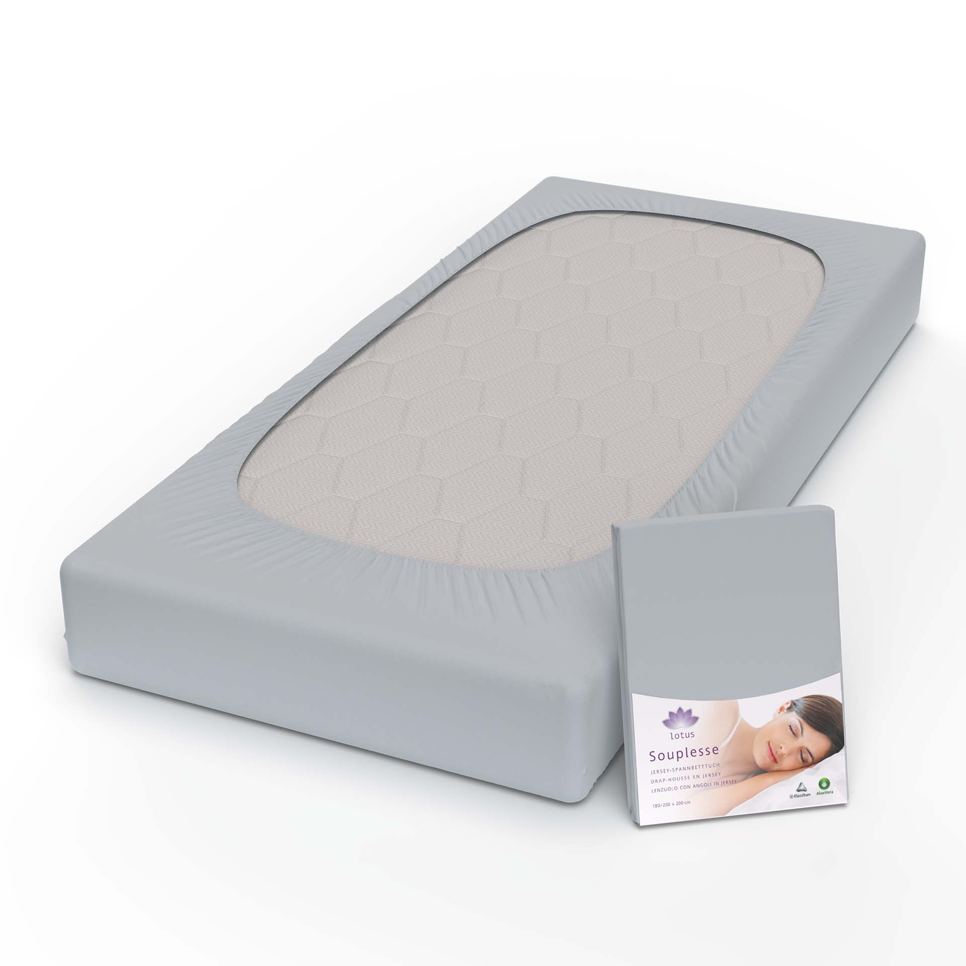 lotus fix souplesse jersey chrom fix auf kopf mit verpackung kamera - Lotus Jersey Fixleintuch Souplesse - A2Z Home