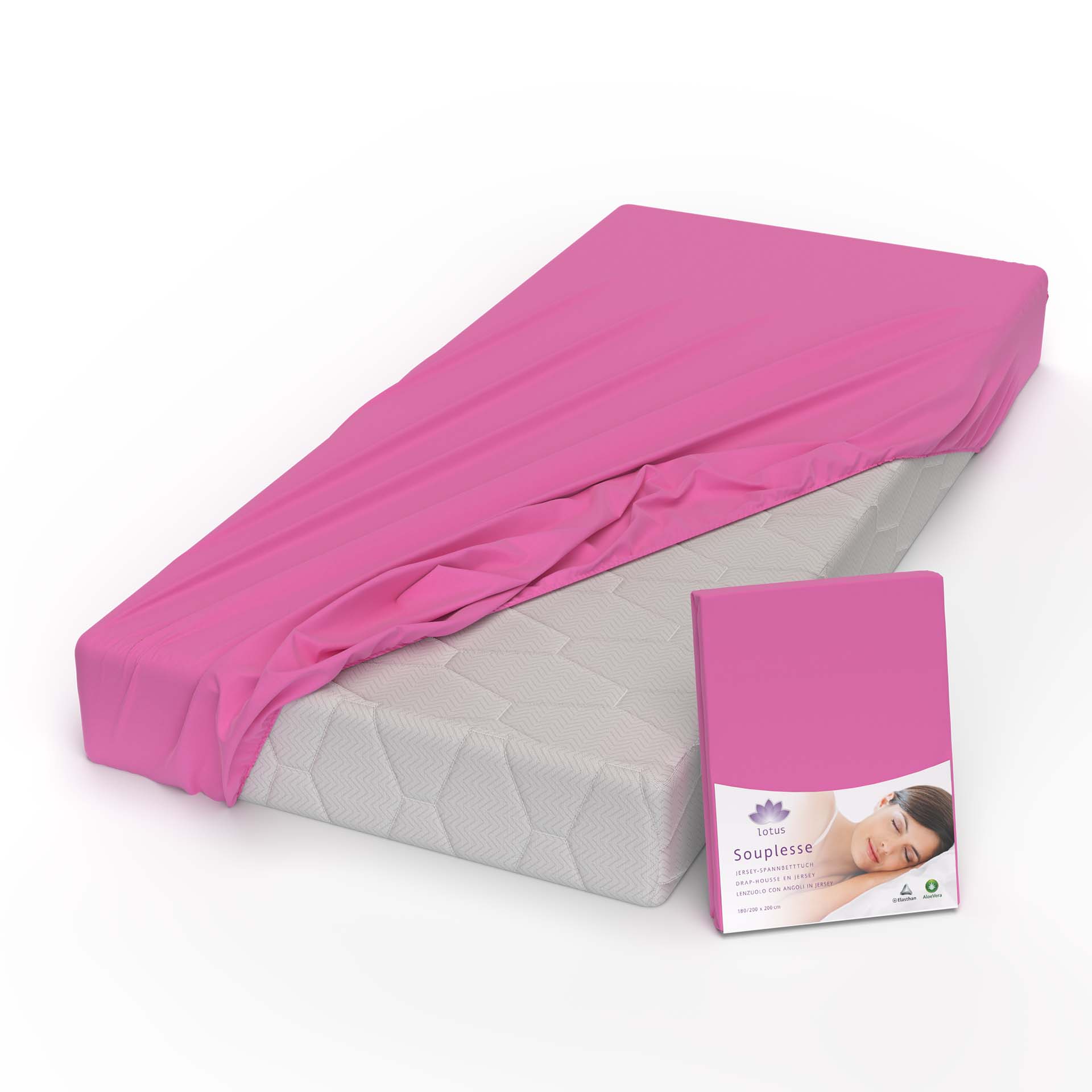 lotus fix souplesse jersey fuchsia fix halb mit verpackung kamera - Lotus Jersey Fixleintuch Souplesse - A2Z Home