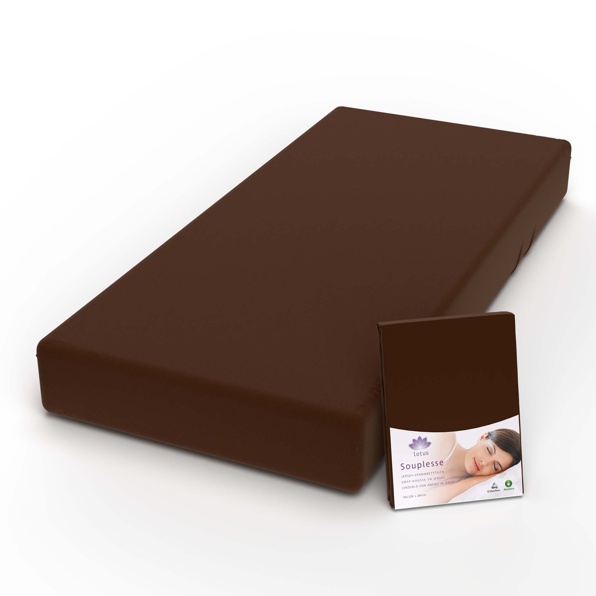 lotus fix souplesse jersey chocolat fix mit verpackung kamera - Lotus Jersey Fixleintuch Souplesse - A2Z Home