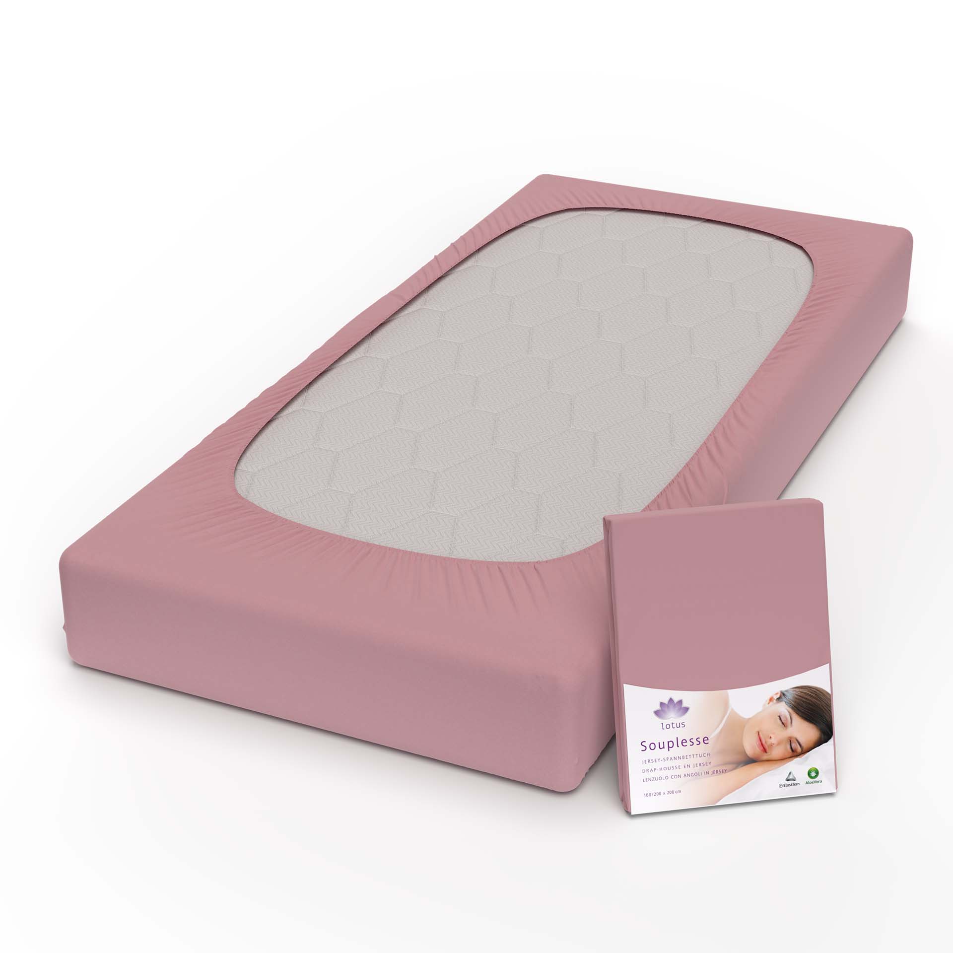 lotus fix souplesse jersey mauve fix auf kopf mit verpackung kamera - Lotus Jersey Fixleintuch Souplesse - A2Z Home