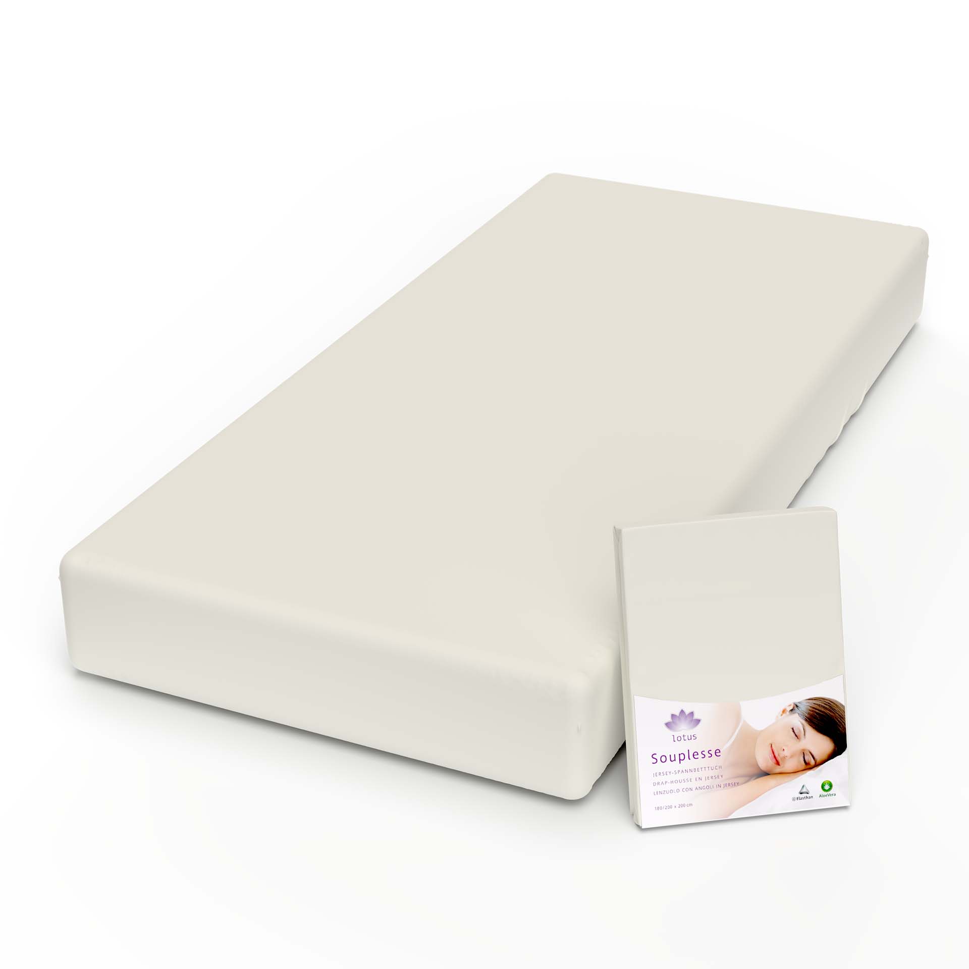 lotus fix souplesse jersey wollweis fix mit verpackung kamera - Lotus Jersey Fixleintuch Souplesse - A2Z Home