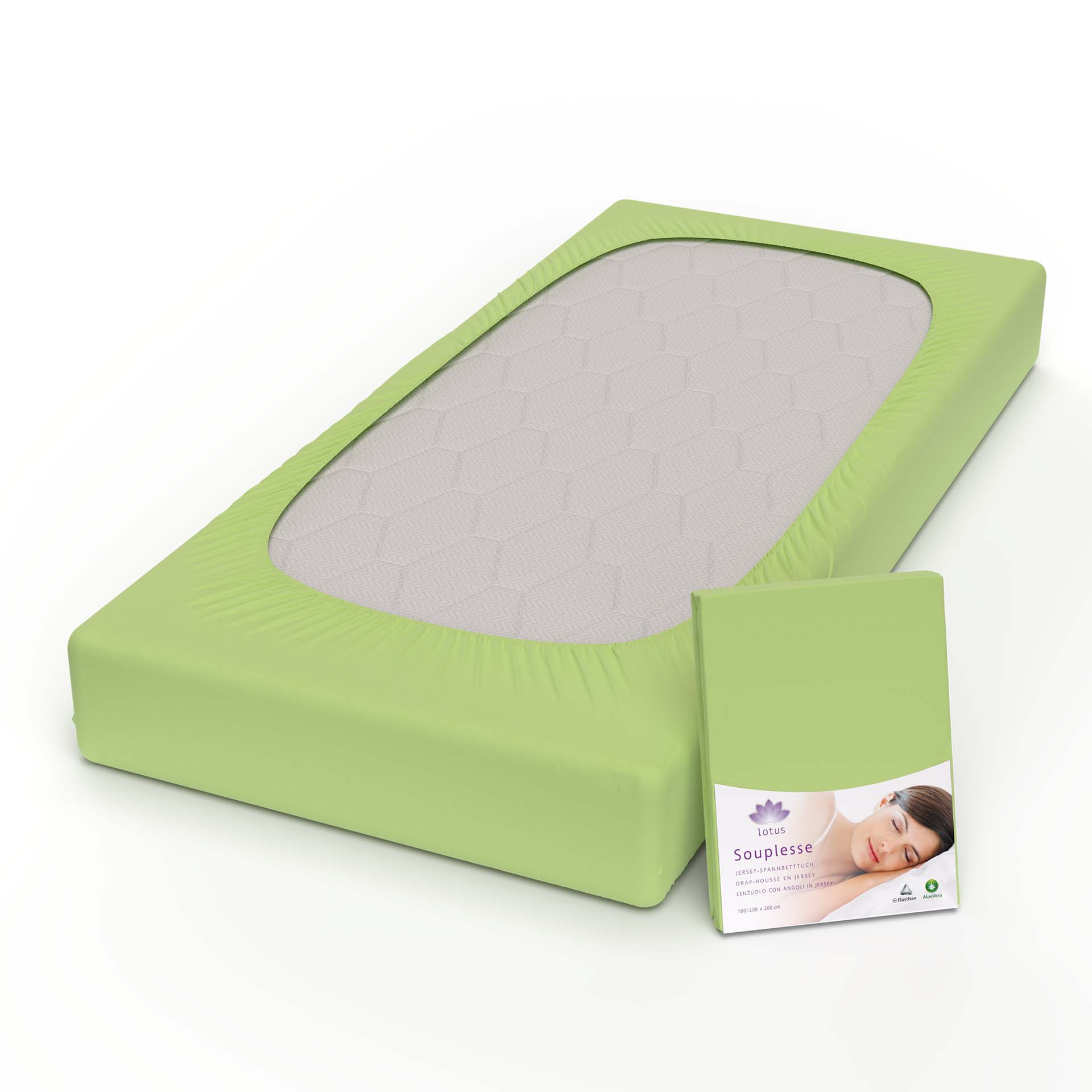 lotus fix souplesse jersey apfel fix auf kopf mit verpackung kamera - Lotus Jersey Fixleintuch Souplesse - A2Z Home