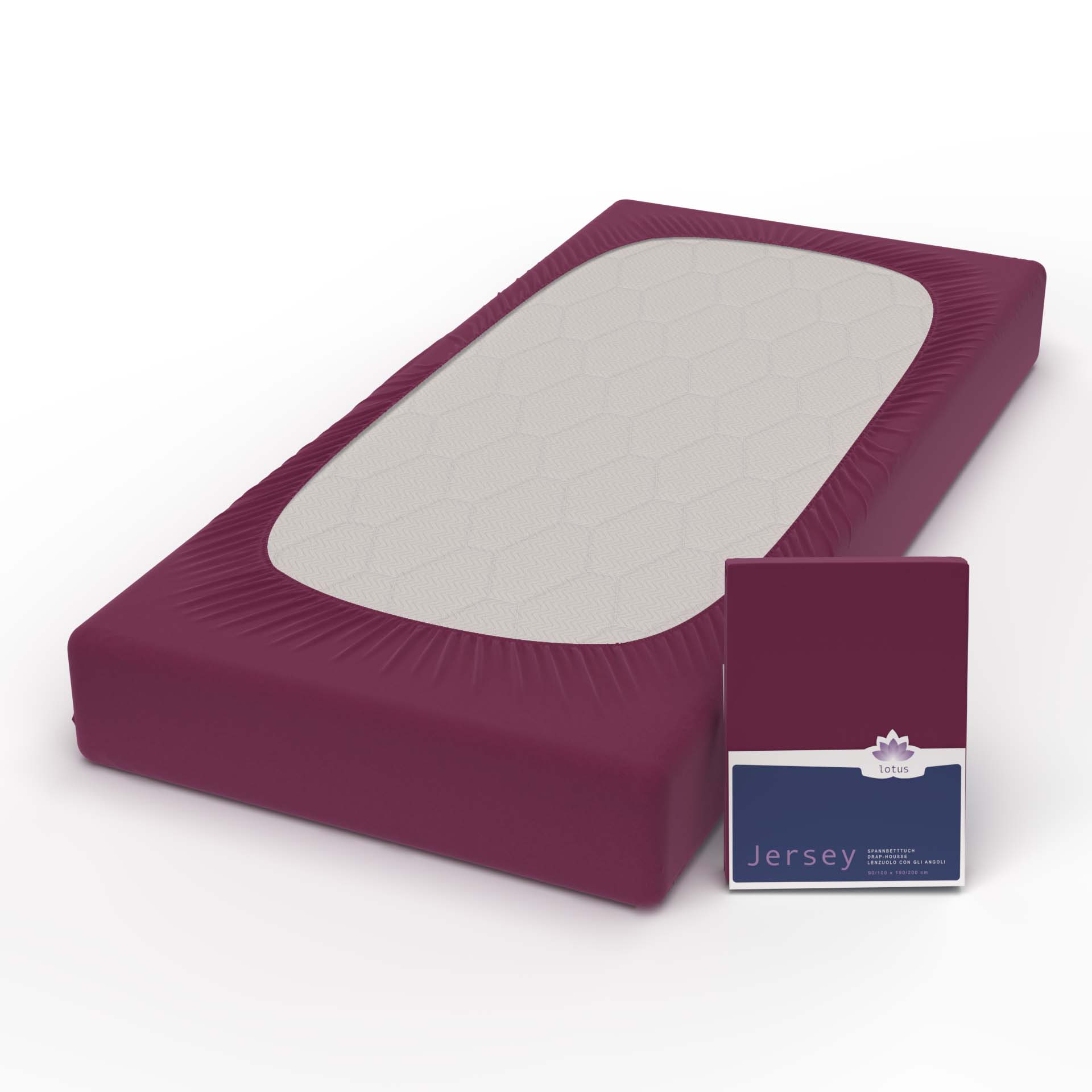 lotus fixleintuch comfort jersey bordeaux d c - Lotus Jersey Fix Comfort - A2Z Home