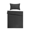 Set, Bed linen, Seersucker, 100% cotton - Anthracite