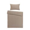 Set, Bed linen, Seersucker, 100% cotton - Taupe